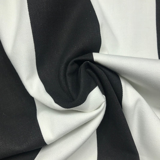 2.5 Yards Black & White Wide Stripes Printed Woven