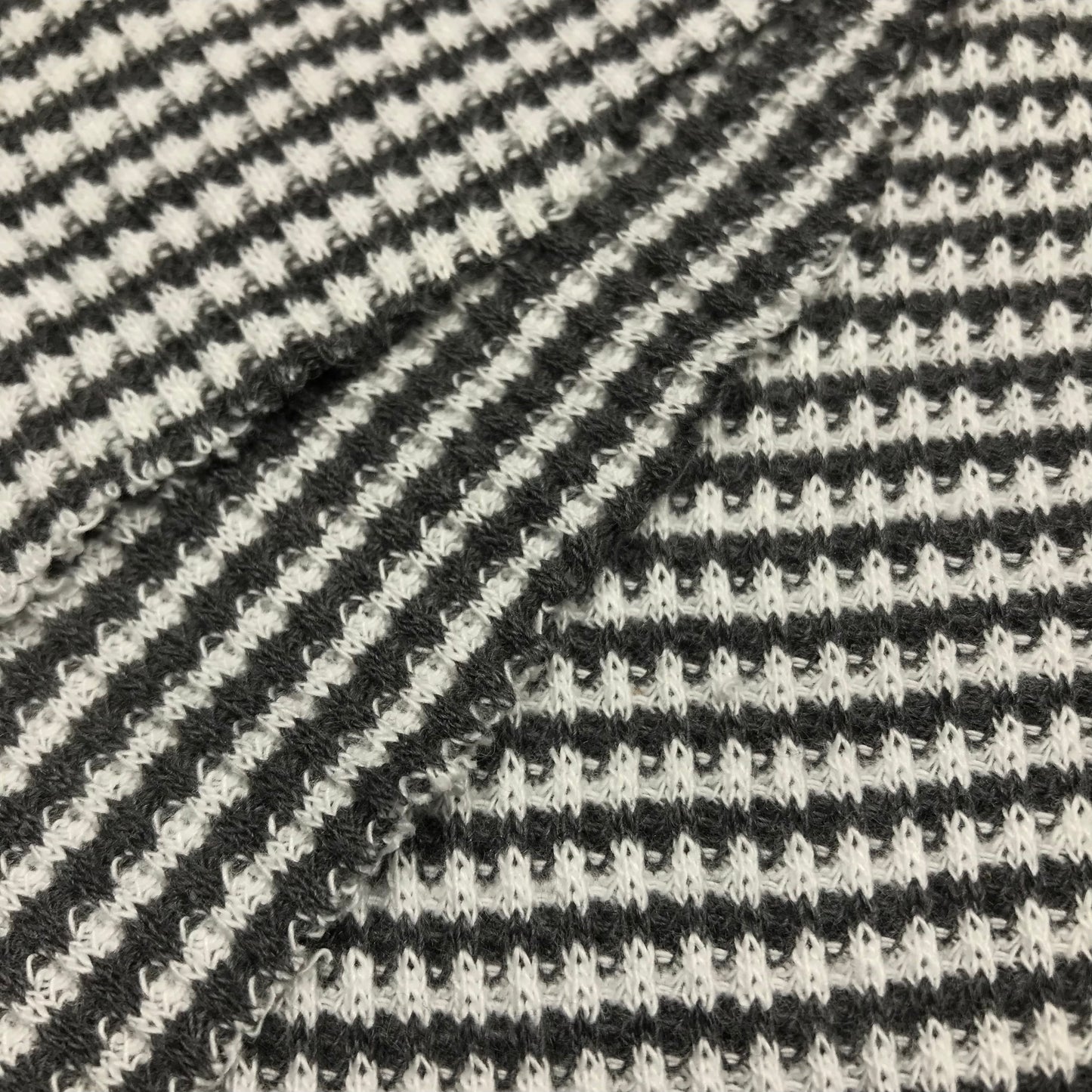 1.5 Yards Dark Grey & White Stripes Tubular 2x2 Rib Knit