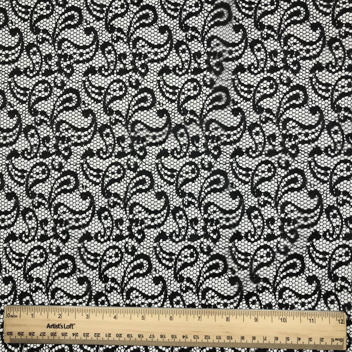 1 Yard Black Machine Lace