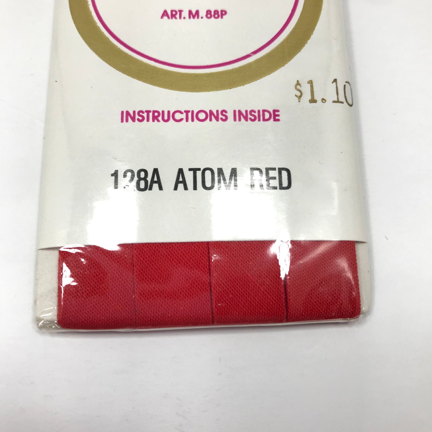 4 Yards Unopened J & P Coats Atom Red Polyester/Cotton Blend 1/2 Inch Single Fold Bias Tape
