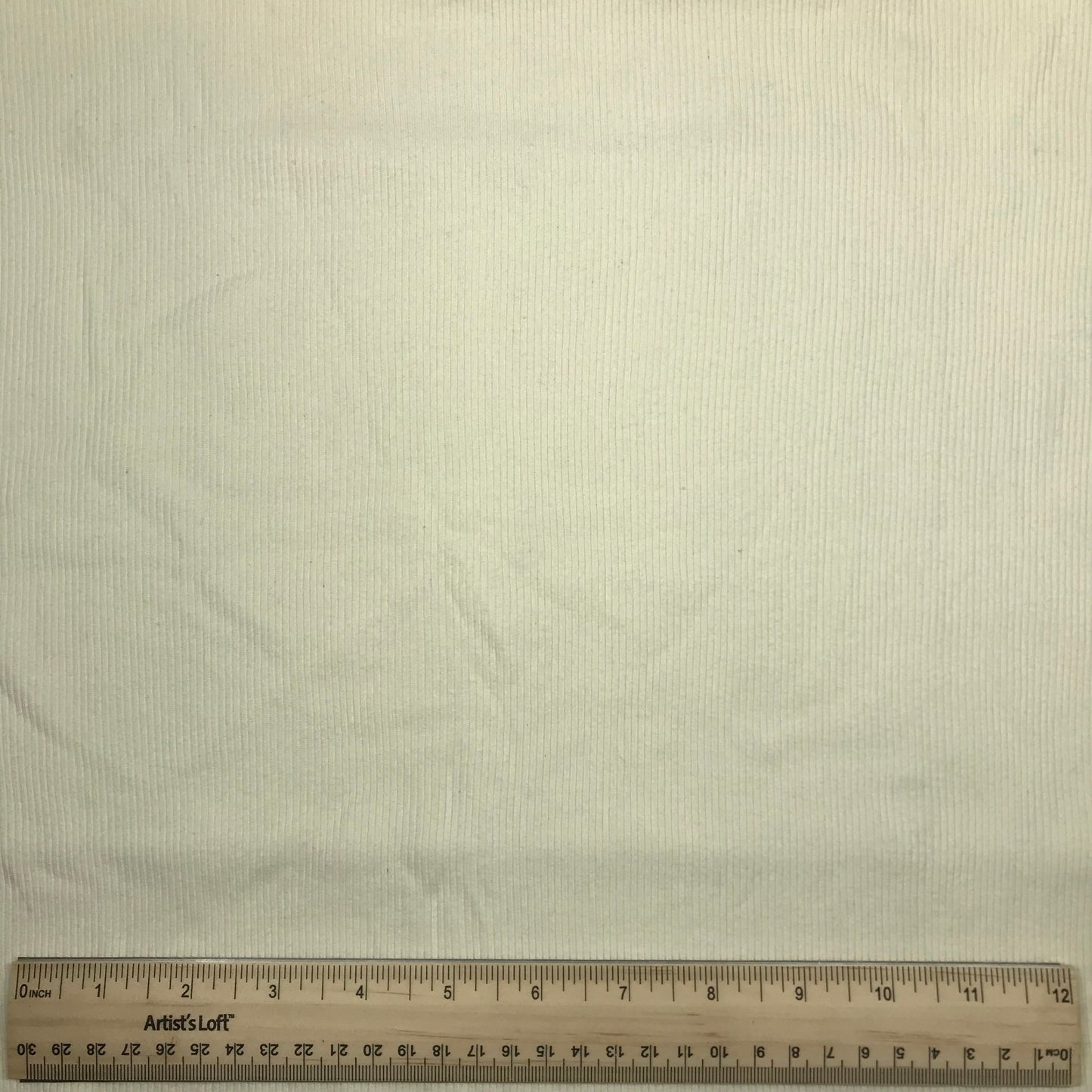 1/2 Yard Off White Tubular 2x2 Rib Knit Remnant