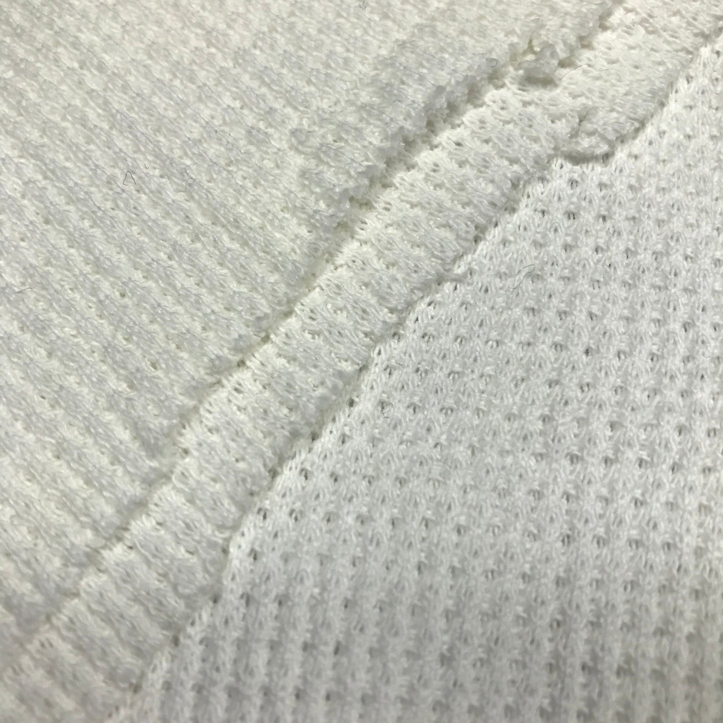 3/4 Yard White Tubular Waffle Knit Remnant