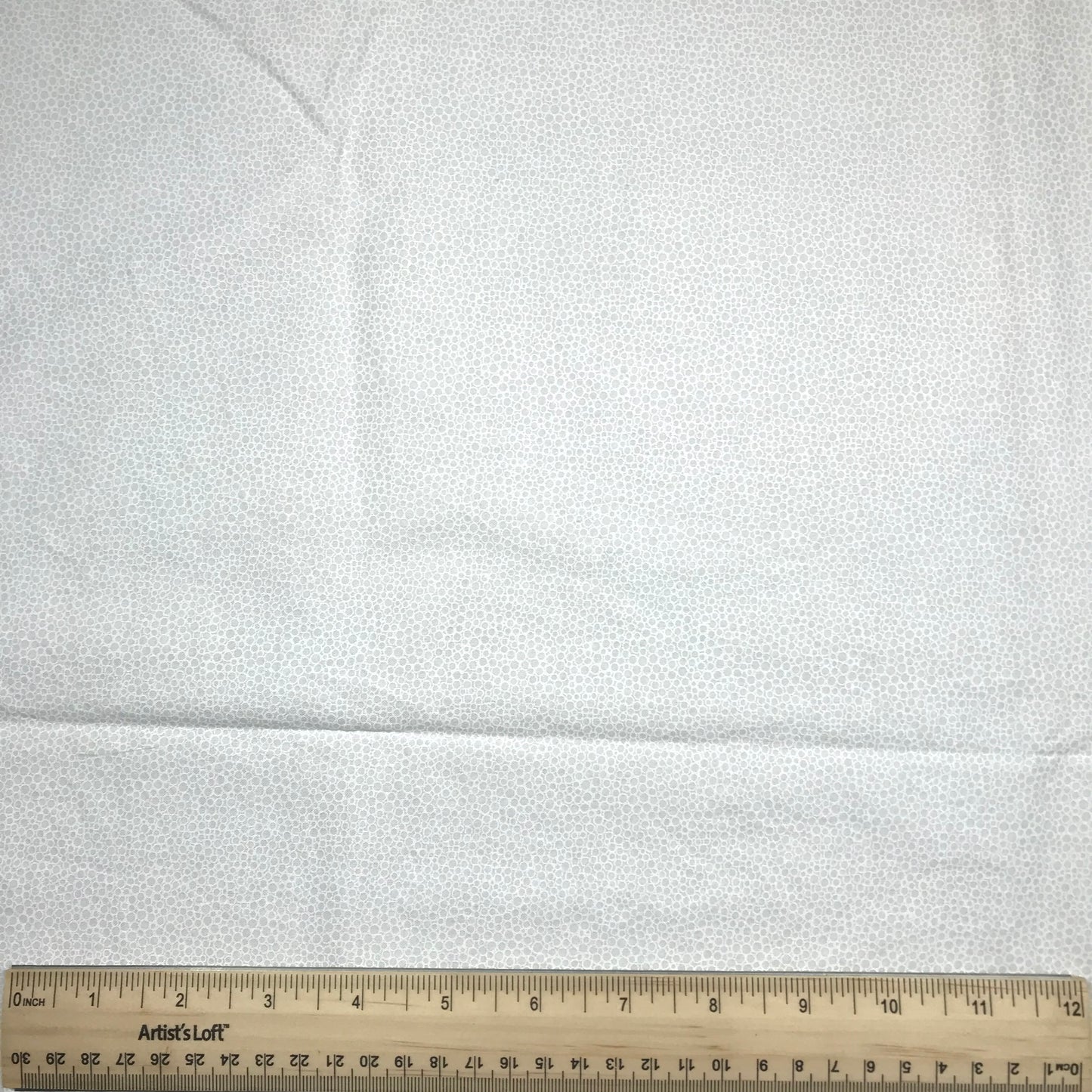 3/4 Yard Bright White Monotone Micro Circle Pattern Woven Remnant