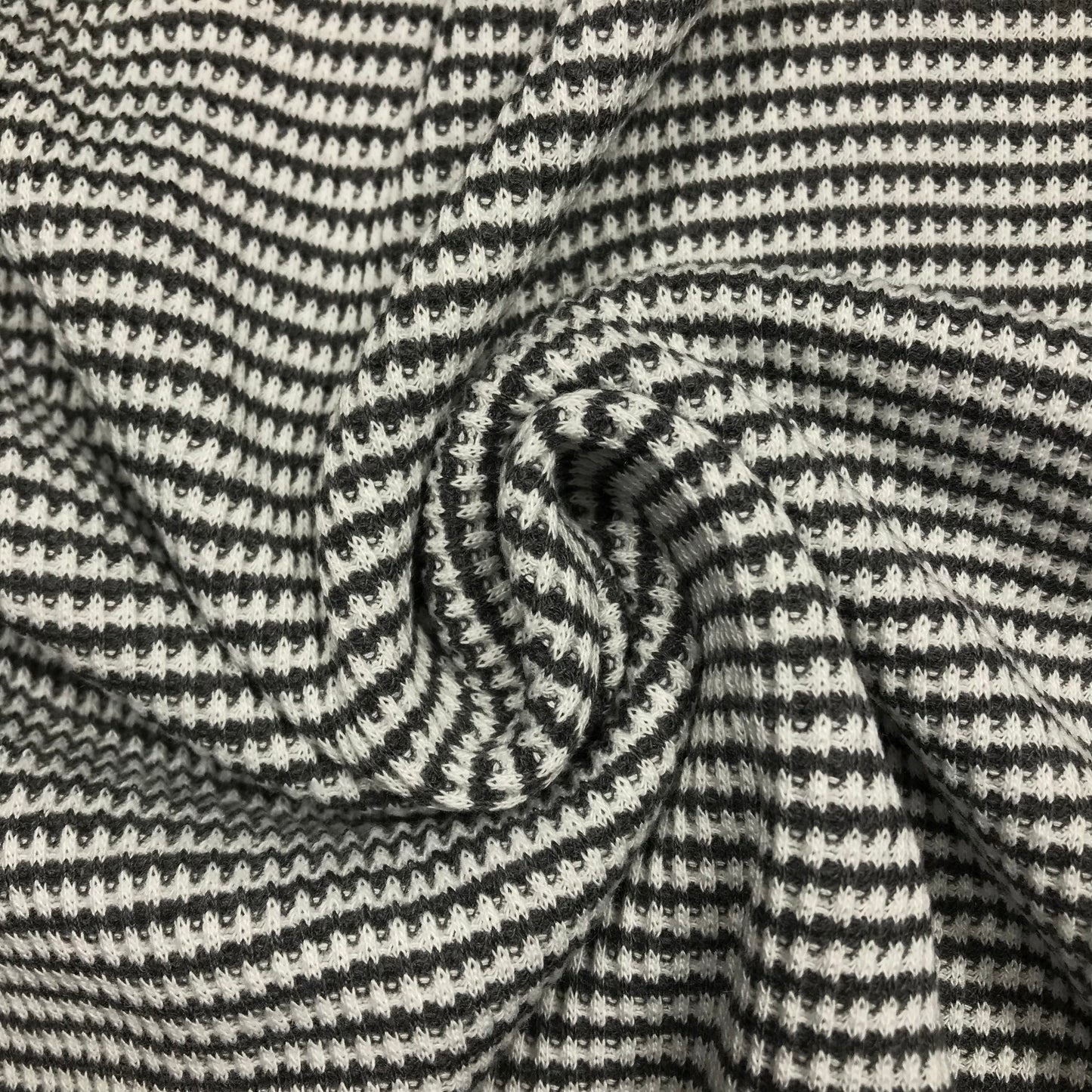 1.5 Yards Dark Grey & White Stripes Tubular 2x2 Rib Knit