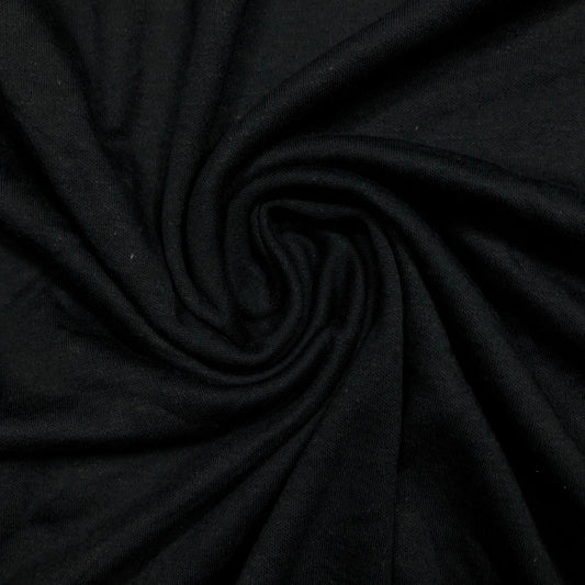 1.25 Yards Black Tubular Double Jersey Knit