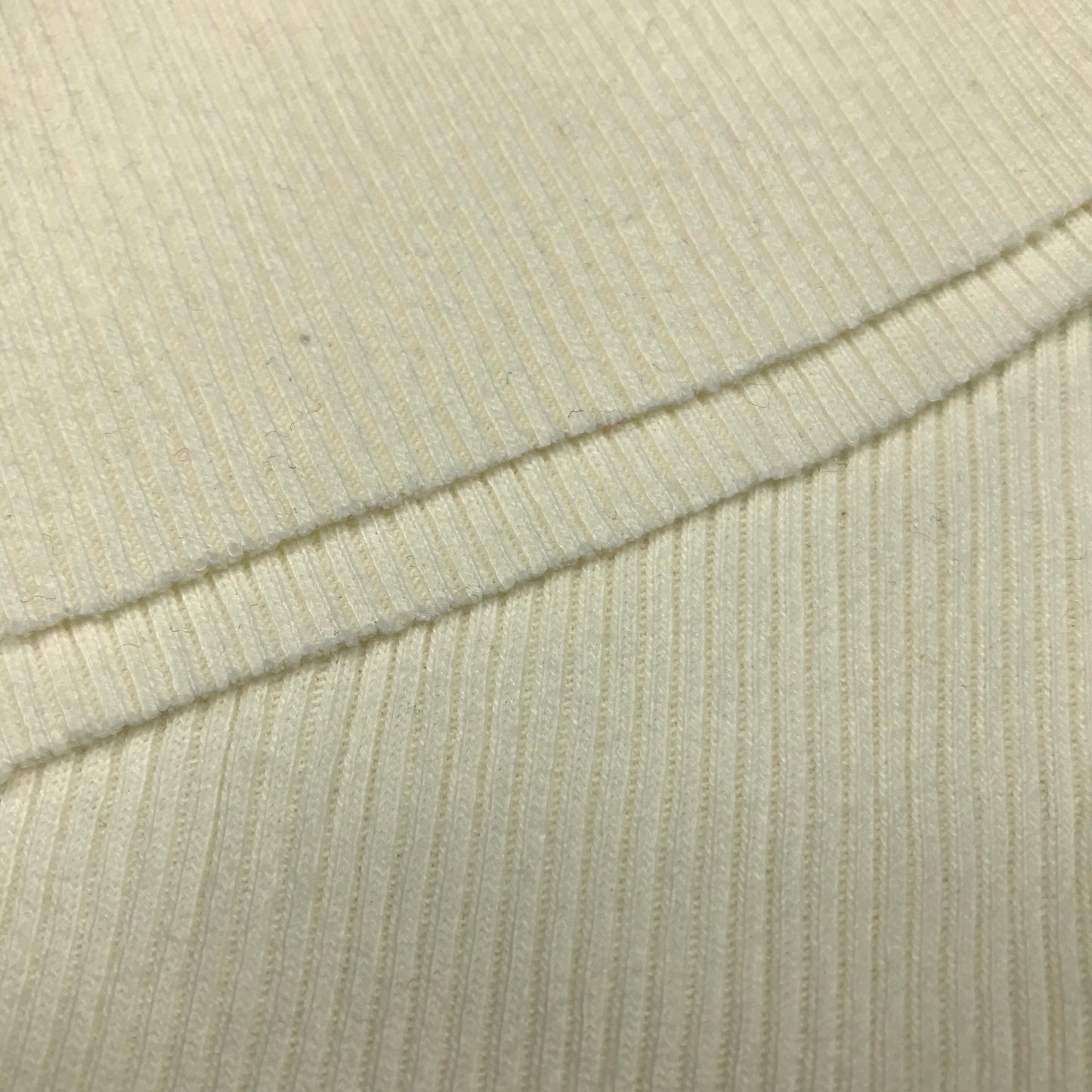 1/2 Yard Off White Tubular 2x2 Rib Knit Remnant