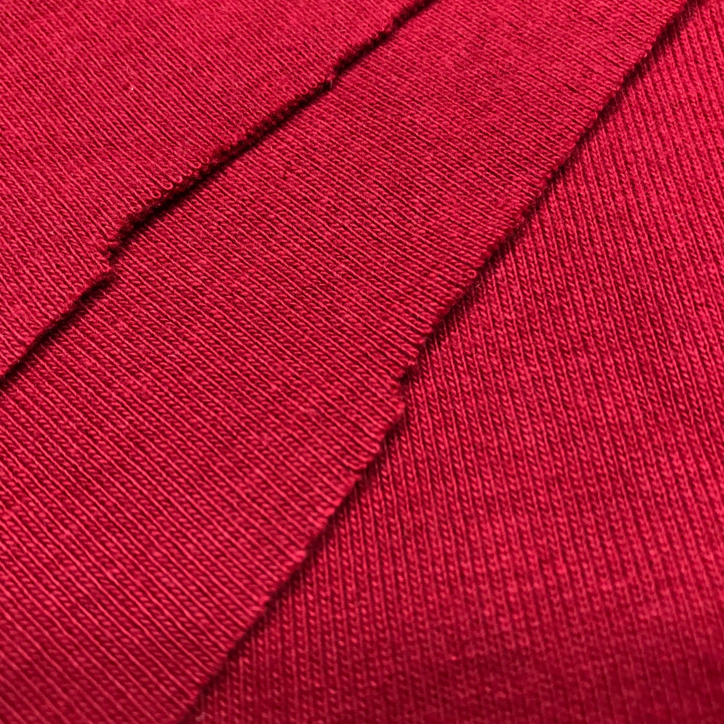 2.25 Yards Red Tubular Micro Rib Knit