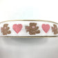 Teddy Bears and Pink Hearts Heritage Trimming 5/8 Inch Wide Novelty Ribbon By-The-Yard