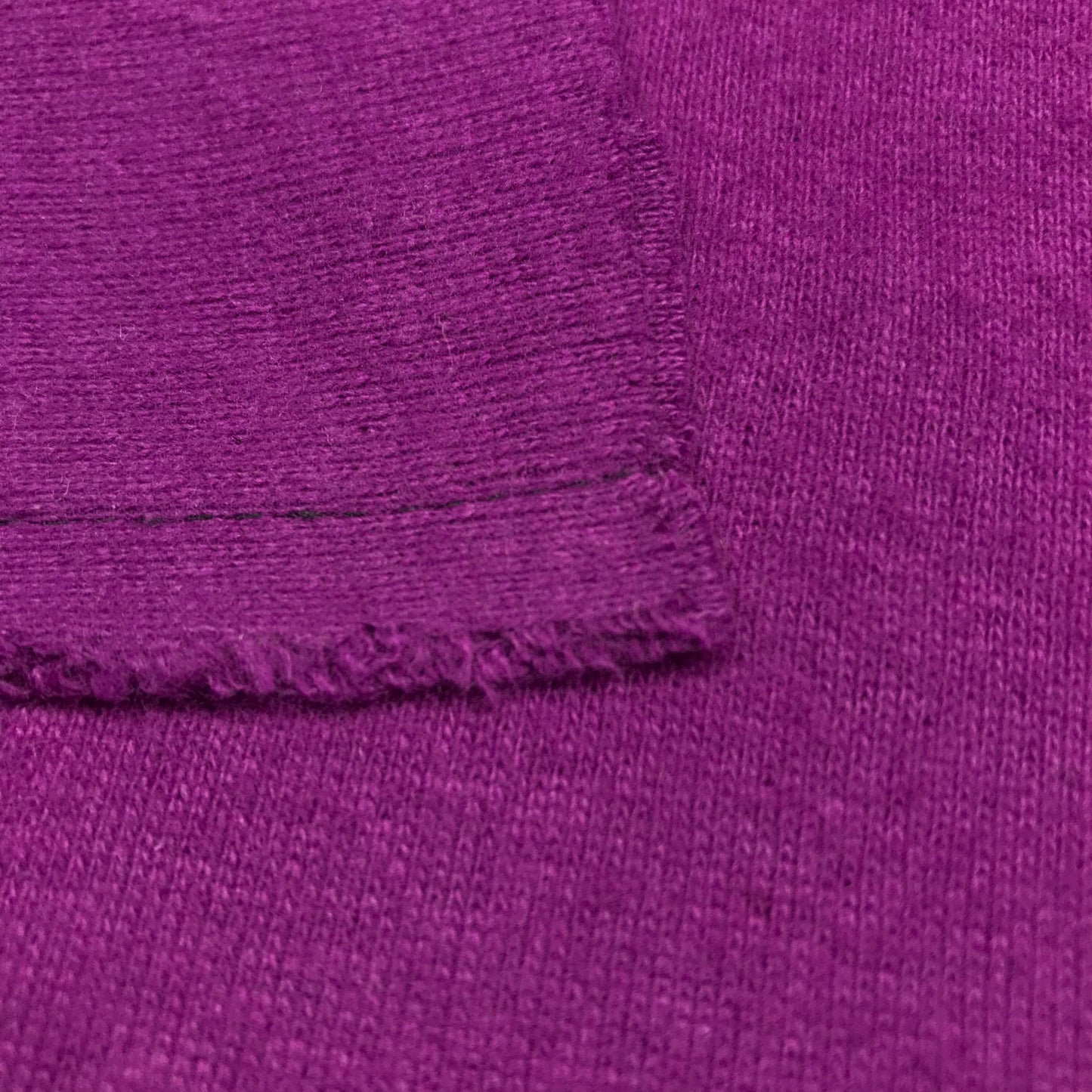 1 Yard Purple Stitched Tubular Brushed Back Micro 1x1 Rib Knit