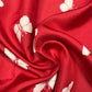 2.5 Yards Butterfly Pattern Red Satin