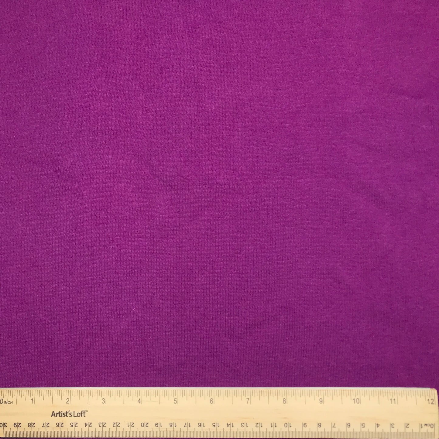 1 Yard Purple Stitched Tubular Brushed Back Micro 1x1 Rib Knit