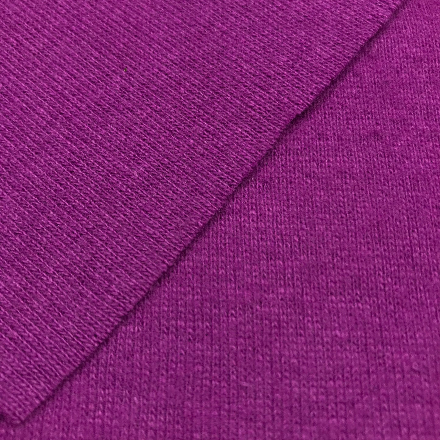 1 Yard Purple Stitched Tubular Brushed Back Micro 1x1 Rib Knit