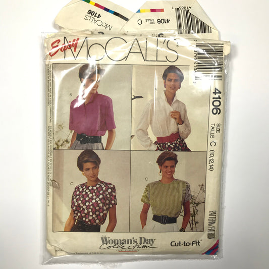 McCall's Easy Woman's Day Collection Misses' Blouses Pattern #4106 Size 10-12-14