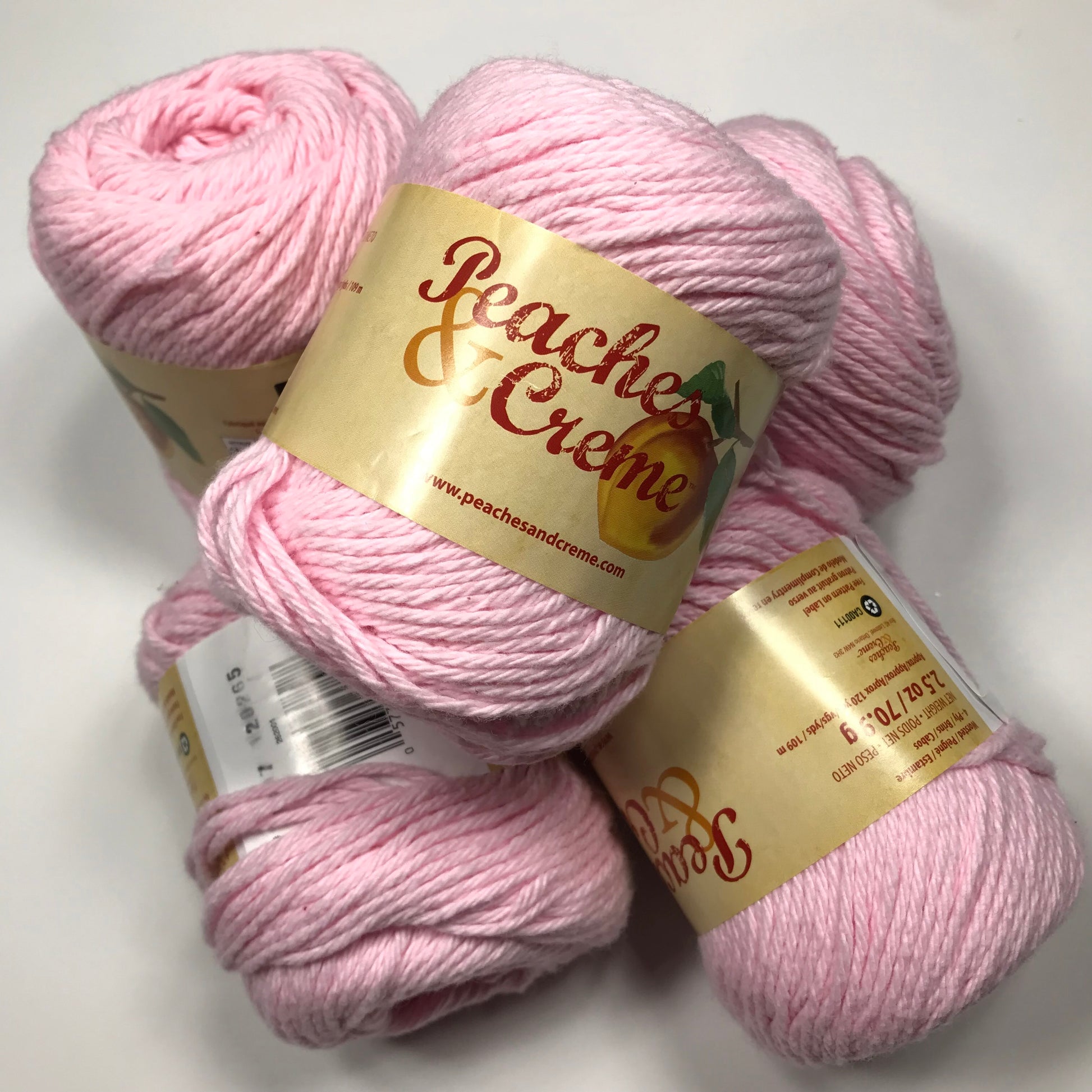 Cotton Yarn in Pink, Peaches and Cream, Pastel Pink Cotton Yarn 