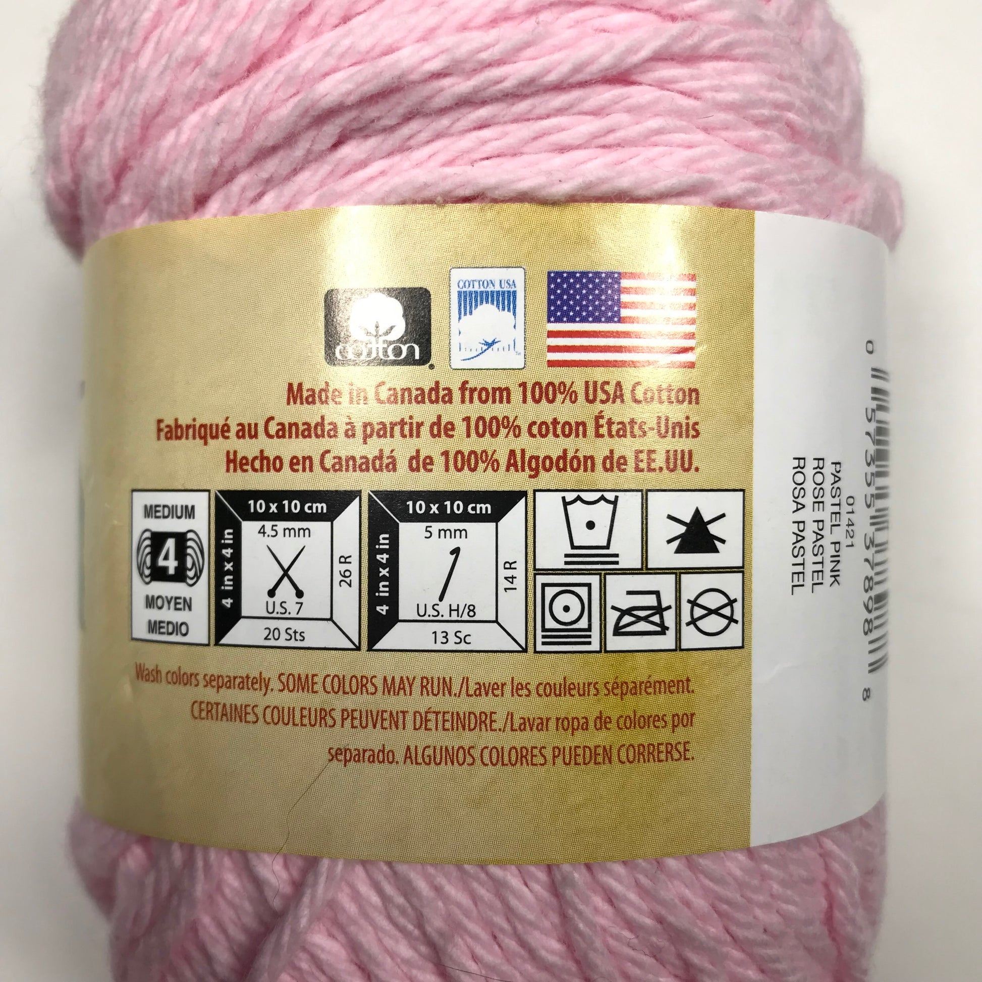 Cotton Yarn in Pink, Peaches and Cream, Pastel Pink Cotton Yarn 