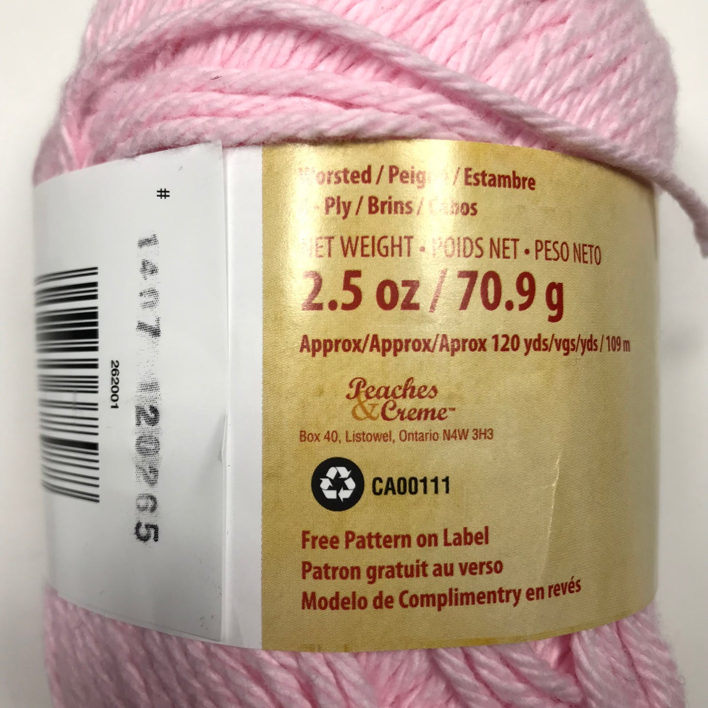 Pastel Pink Peaches & Creme Worsted Weight 4 Ply Cotton Yarn Balls – Gemma  Fabrics