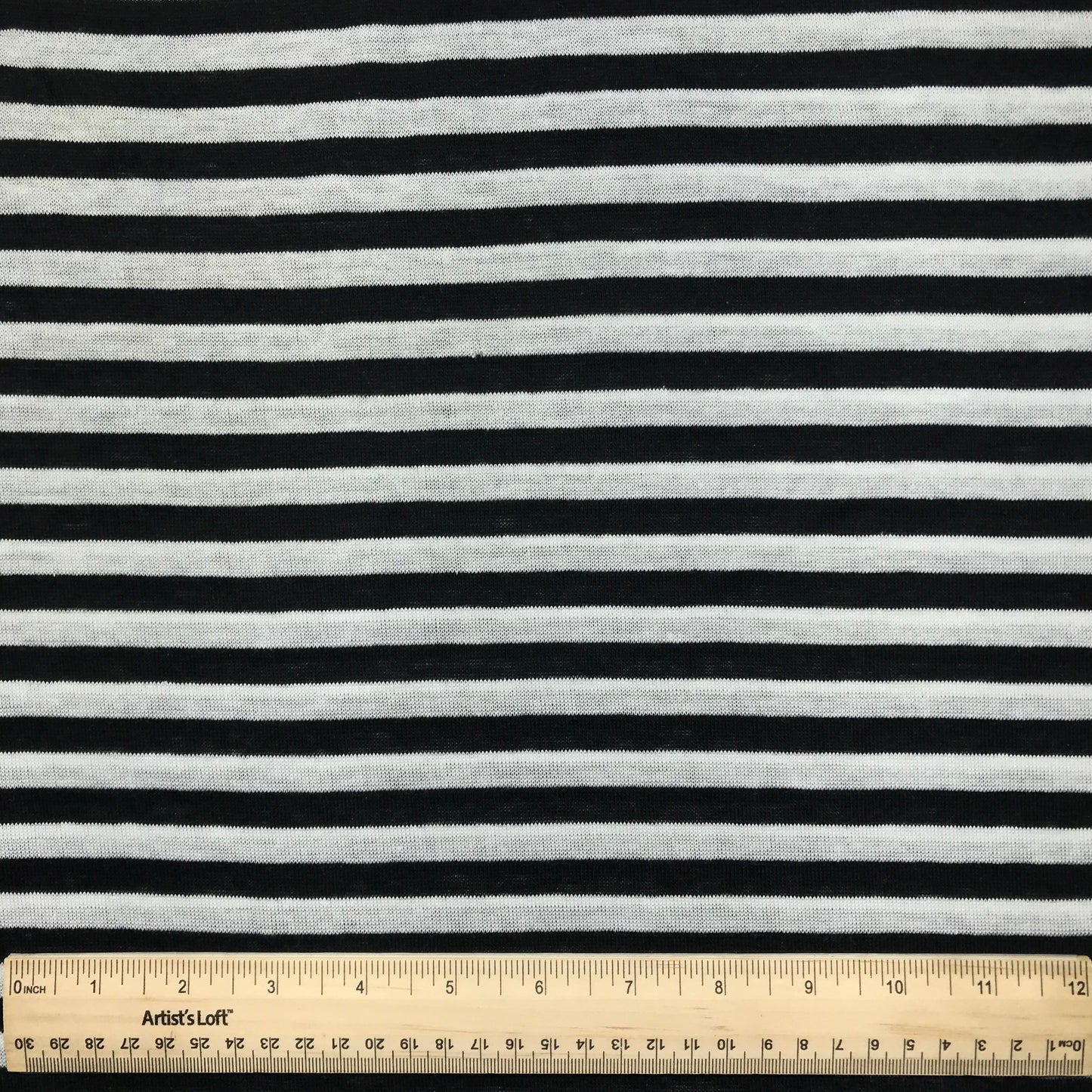 Black and White Striped Stitched Tubular Jersey Knit By-The-Yard