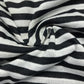 Black and White Striped Stitched Tubular Jersey Knit By-The-Yard