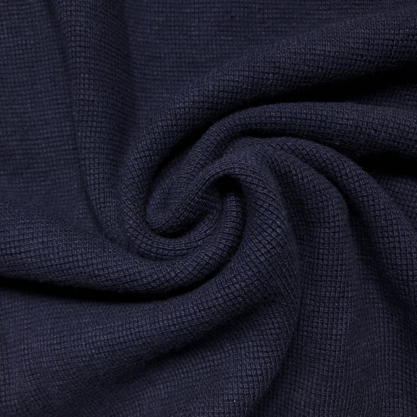 1.75 Yards Dark Navy Tubular Micro Waffle Knit