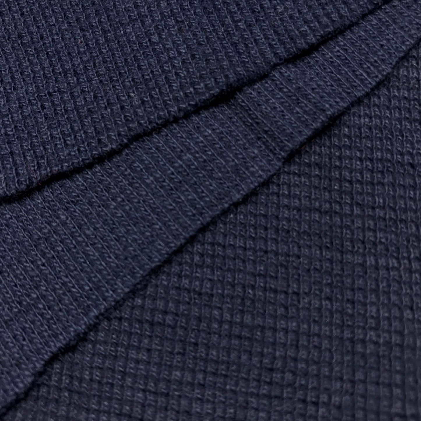 1.75 Yards Dark Navy Tubular Micro Waffle Knit