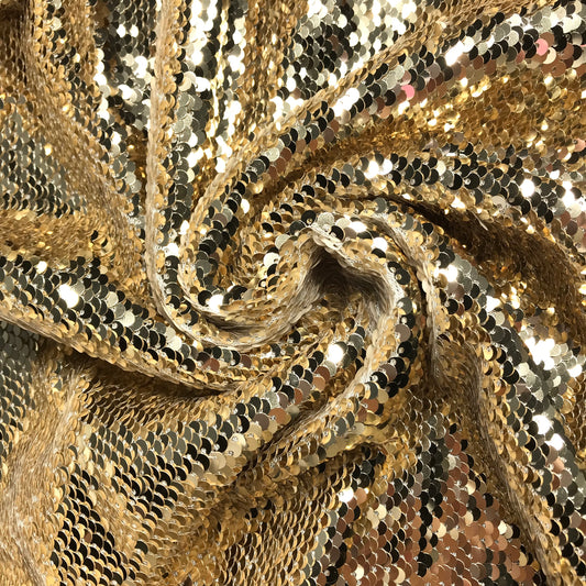 1.5 Yards Gold Sewn-In Sequin Mesh