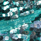 Teal and Silver Sewn-In Sequin Mesh By-The-Yard