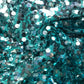 Teal and Silver Sewn-In Sequin Mesh By-The-Yard