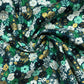 1/2 Yard Green and Gold Floral Metallic Printed Quilting Cotton Remnant