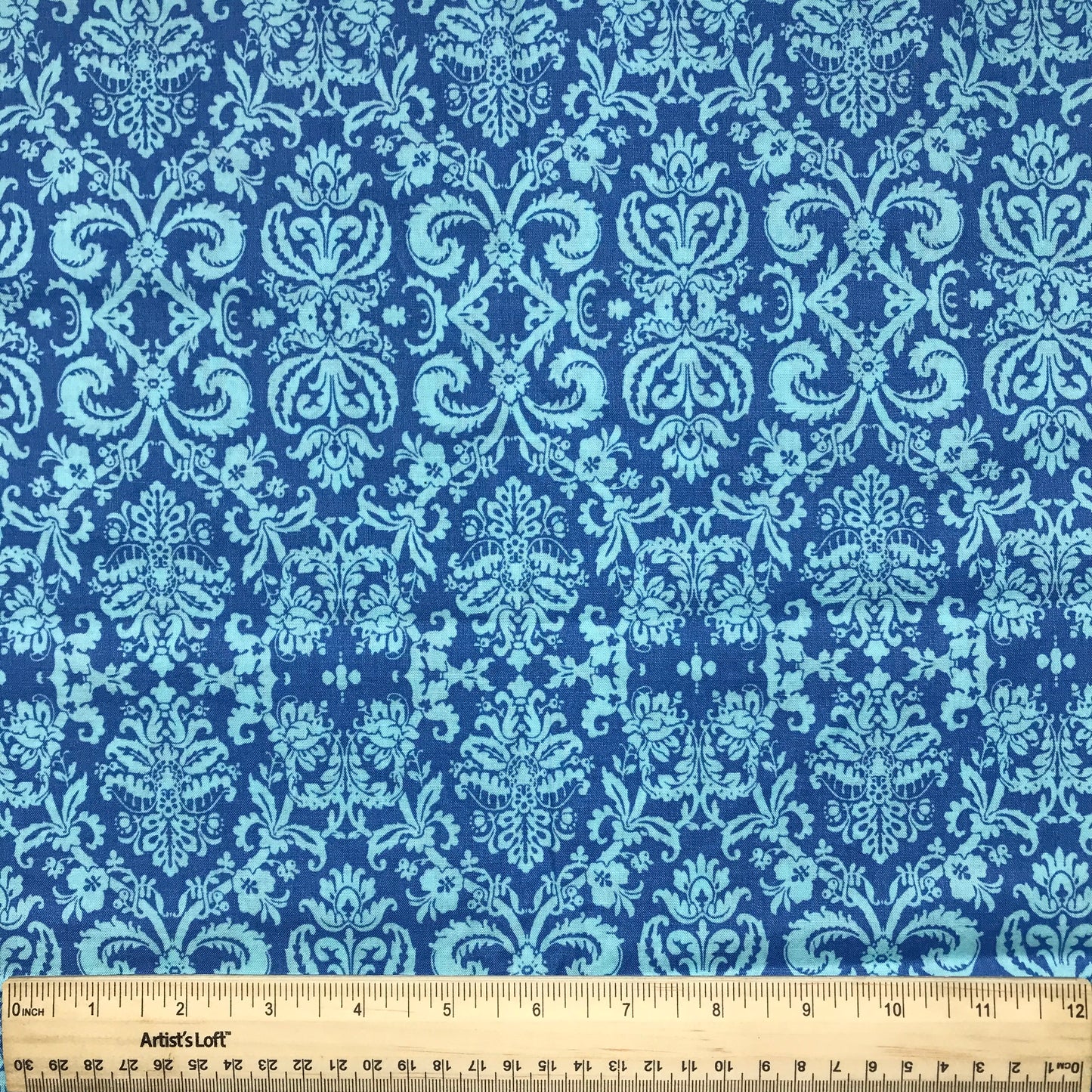 2.75 Yards Blue Damask Printed Quilting Cotton