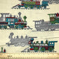 2.75 Yards Locomotive Trains Printed Quilting Cotton