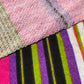 Bright Pink Multicolor Stripes Printed Terry-Backed Knit By-The-Yard