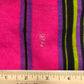 Bright Pink Multicolor Stripes Printed Terry-Backed Knit By-The-Yard