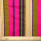 Bright Pink Multicolor Stripes Printed Double Knit By-The-Yard