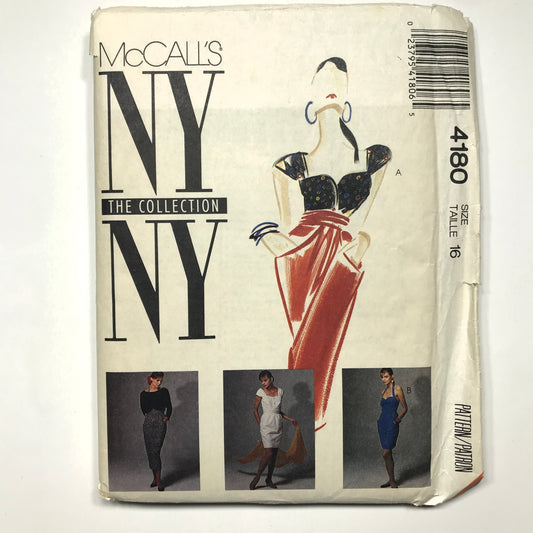 McCall's NY NY The Collection Misses' Unlined Jacket, Tops, Skirt and Cummerbund Coordinates Pattern #4180 Size 16