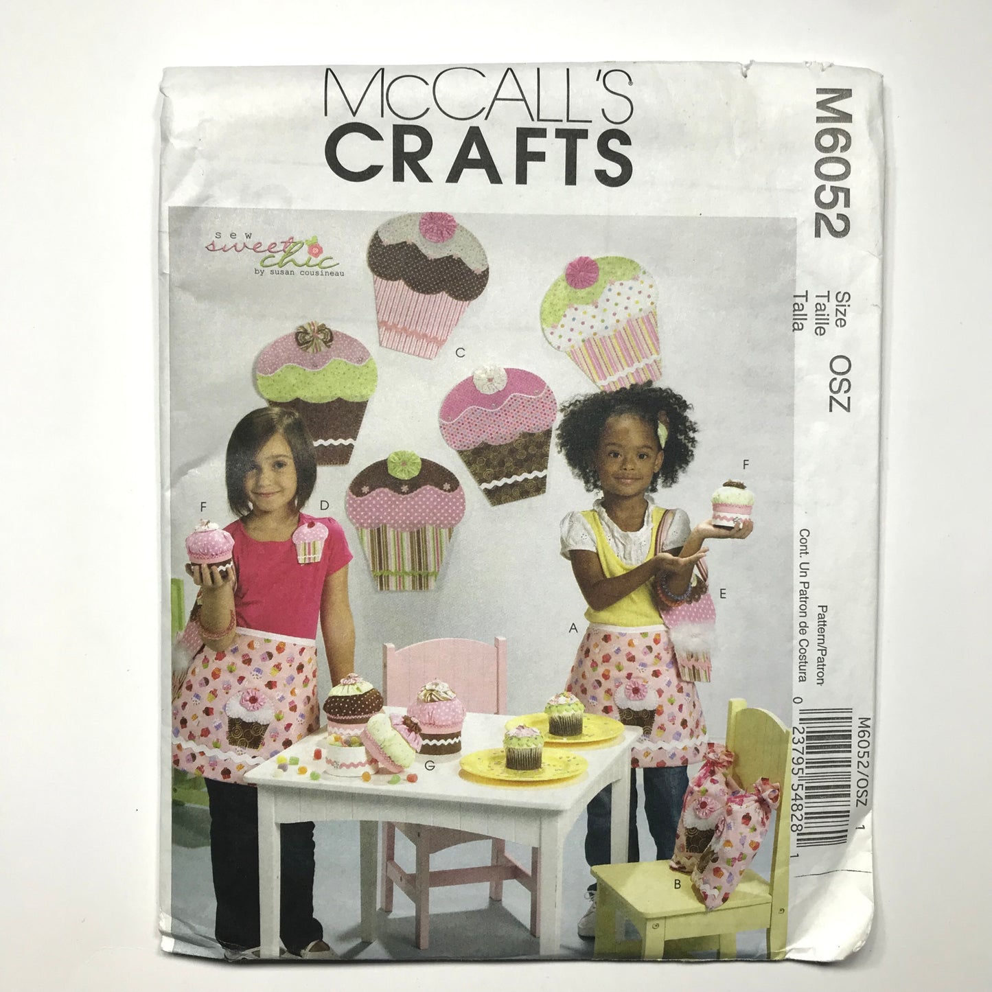 McCall's Crafts Cupcake Treat Bag, Apron, Wall Docration, Headband, Purse, Pin and Gift Box in Two Sizes Patterrn #M6052