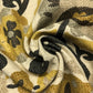 1/4 Yard Large Scale Yellow and Brown Floral Pinted Mediumweight Woven Remnant