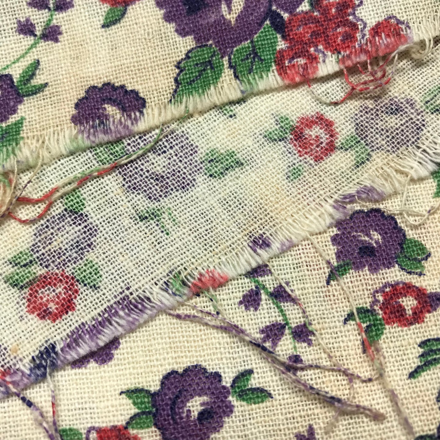 1 Yard Dainty Purple Floral Printed Feedsack Woven