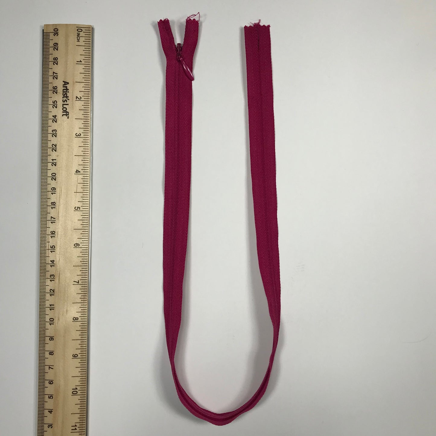 21 Inch Raspberry Pink YKK Invisible Zipper