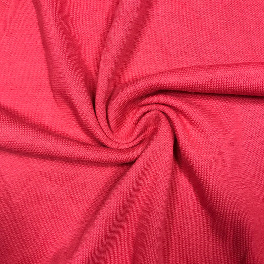 1 Yard Red Tubular Interlock Jersey Knit