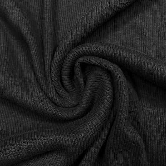 2.75 Yards Black Tubular 2x2 Rib Knit