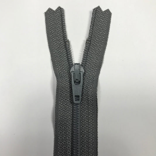 9 Inch Grey YKK Closed End Coil Zipper