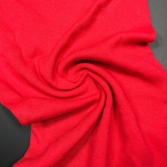 3 Yards Red Tubular Interlock Jersey Knit