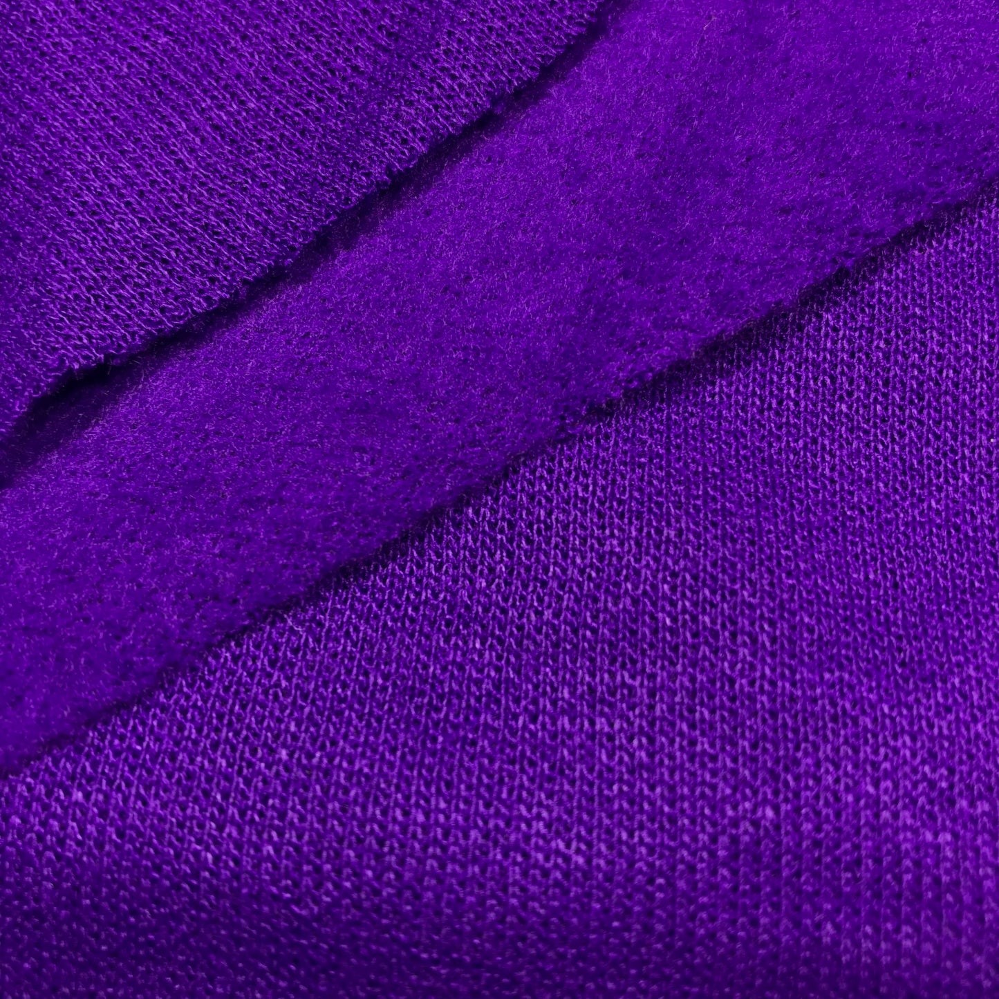 1/2 Yard Purple Fleece-Backed Sweatshirt Jersey Knit Remnant