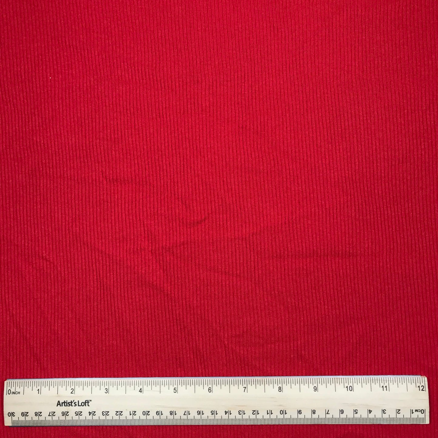 Red Tubular 2x2 Rib Knit Remnants