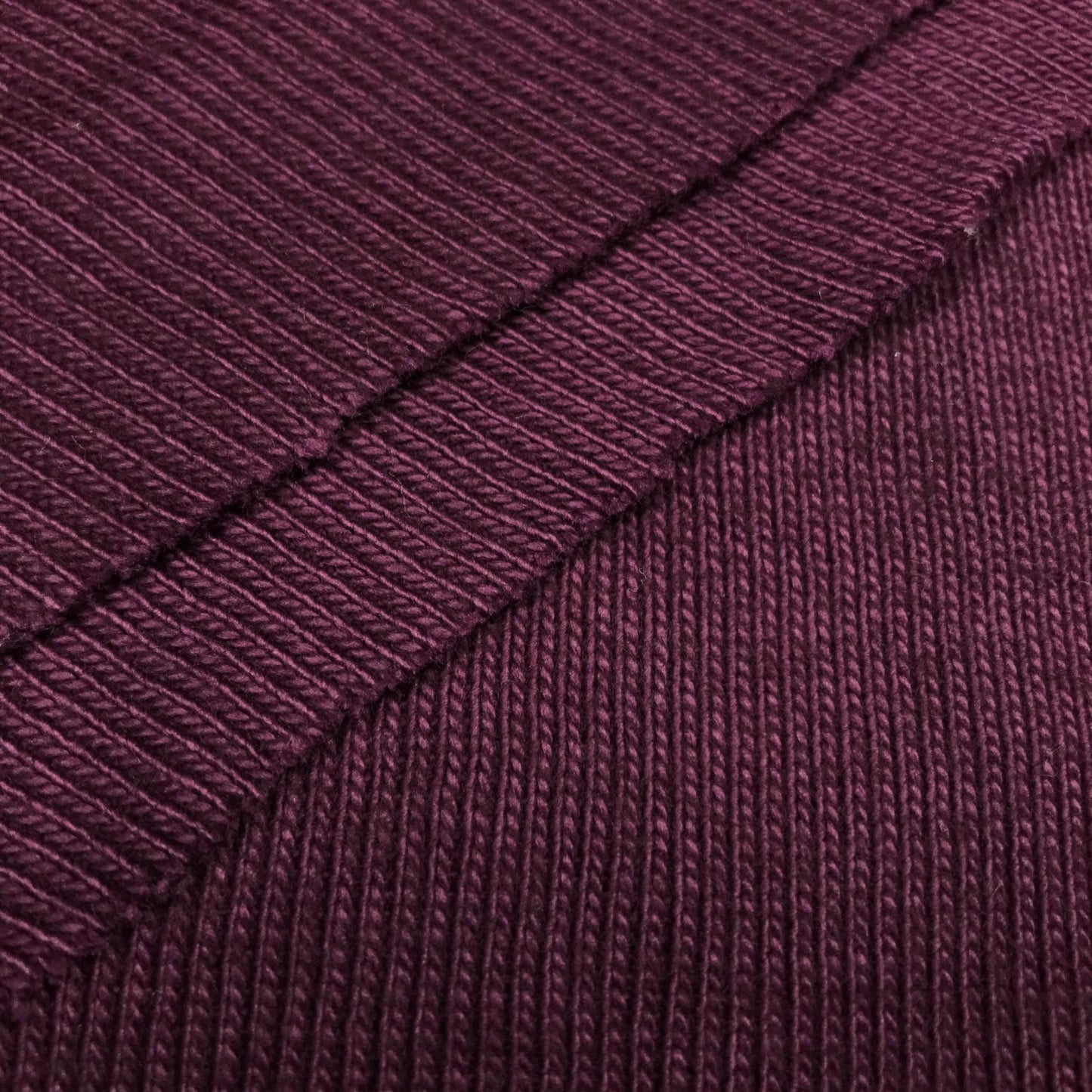 3/4 Yard Dark Purple Tubular 1x1 Rib Knit Remnant
