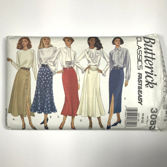 Butterick Classics Fast & Easy Misses/Misses' Petite Skirt Sewing Pattern #3083 Size 18-20-22