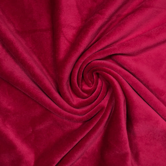 1.25 Yards Red Velour Knit