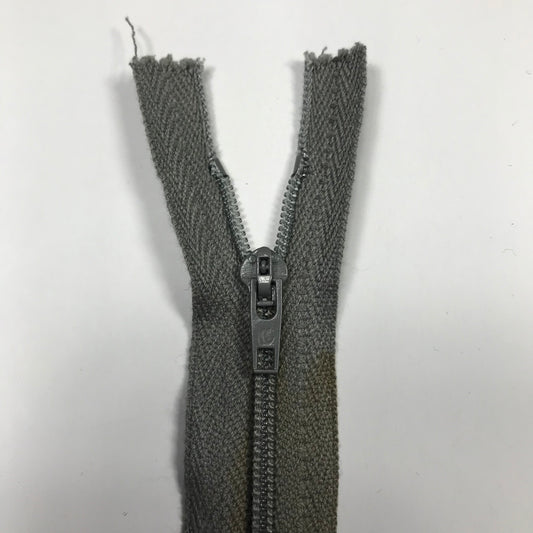 24 Inch Grey Closed End Coil Zipper