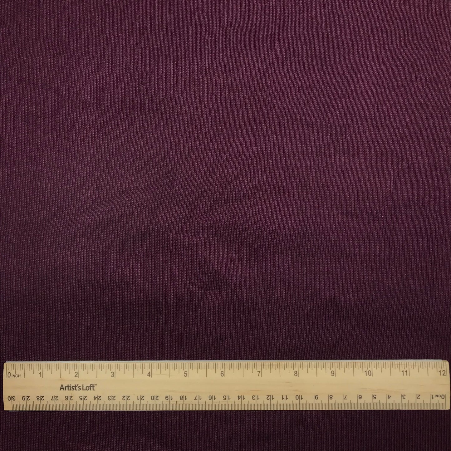 3/4 Yard Dark Purple Tubular 1x1 Rib Knit Remnant