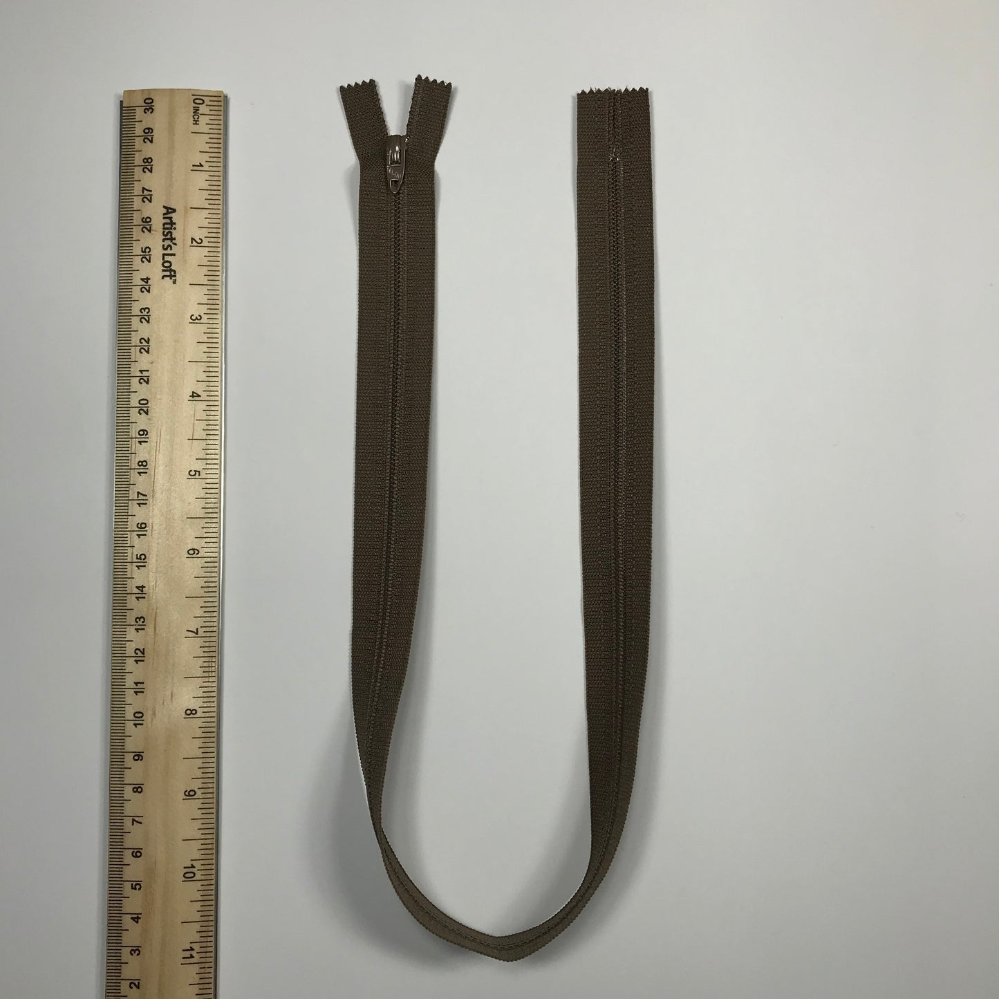 22 Inch Dark Taupe Talon Closed End Coil Zipper